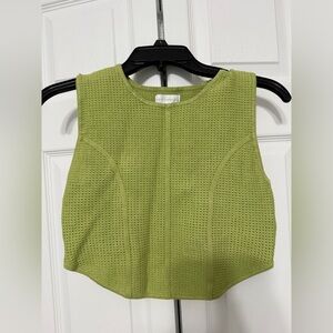 House of Harlow Lime Green Textured Tank Top